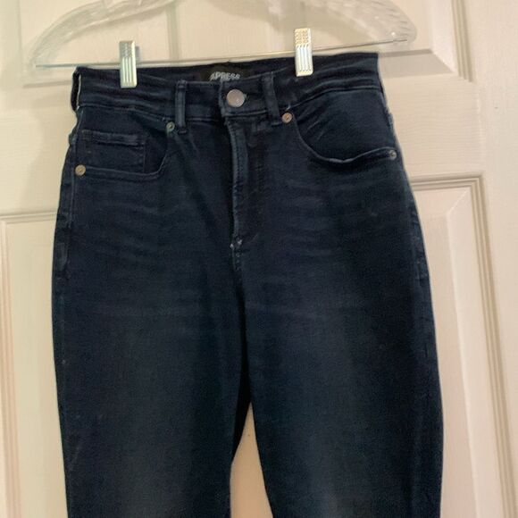 Express Stretch + Denim Perfect Curves Dark Wash Legging High Rise Size 2 R - Picture 2 of 8